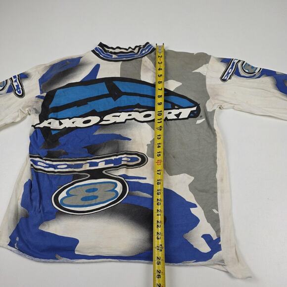 Vintage AXO Sport Shirt Mens Large Blue White Motocross Racing Jersey 90s - Picture 3 of 9